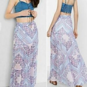 Express NWT Boho Hippie Soft Girl tiered flowy maxi skirt medium